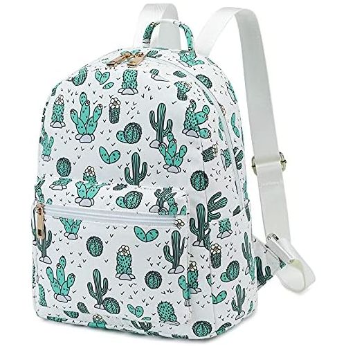  Bluboon Girls Mini Backpack Womens Small Backpack Purse Teens Cute Cactus Travel Backpack Casual School Bookbag (White)