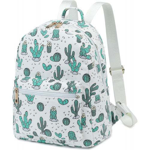  Bluboon Girls Mini Backpack Womens Small Backpack Purse Teens Cute Cactus Travel Backpack Casual School Bookbag (White)