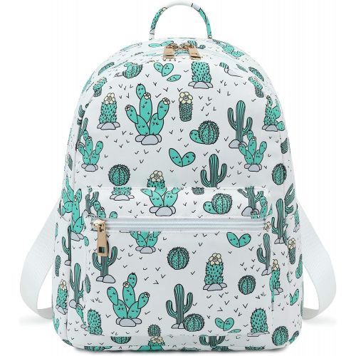  Bluboon Girls Mini Backpack Womens Small Backpack Purse Teens Cute Cactus Travel Backpack Casual School Bookbag (White)