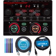 BOSS RC-202 Loop Station with USB Audio/MIDI Connection Bundle with Blucoil 10-Ft Balanced XLR Cable, 5-Ft MIDI Cable and 5-Pack of Reusable Cable Ties