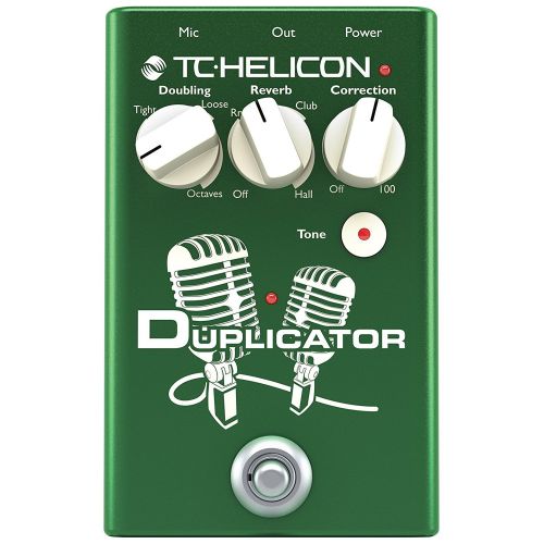  TC Helicon Duplicator Vocal Effects Stompbox Bundle with Blucoil Slim 9V 670ma Power Supply AC Adapter, 10-FT Balanced XLR Cable, and 4-Pack of Celluloid Guitar Picks