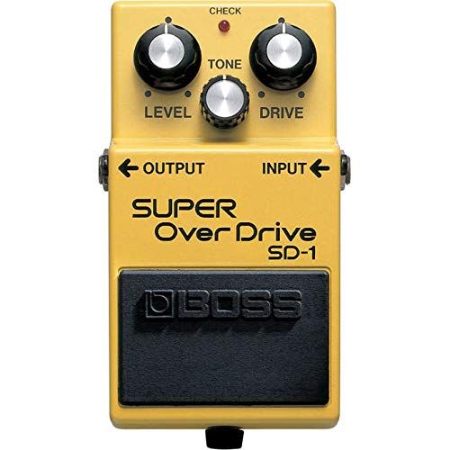  BOSS SD-1 Super Overdrive Guitar Effects Pedal Bundle with Blucoil Slim 9V 670ma Power Supply AC Adapter