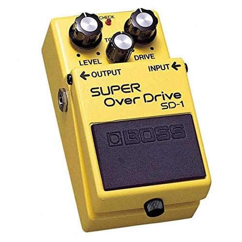  BOSS SD-1 Super Overdrive Guitar Effects Pedal Bundle with Blucoil Slim 9V 670ma Power Supply AC Adapter