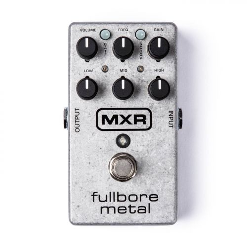  MXR M116 Fullbore Metal Distortion Pedal Bundle with Blucoil Power Supply Slim AC/DC Adapter for 9 Volt DC 670mA, 2 Pack of Pedal Patch Cables and 4-Pack of Celluloid Guitar Picks