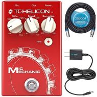 TC Helicon Mic Mechanic 2 Vocal Effects Pedal Bundle with Blucoil Slim 9V 670ma Power Supply AC Adapter, and 20-FT Balanced XLR Cable