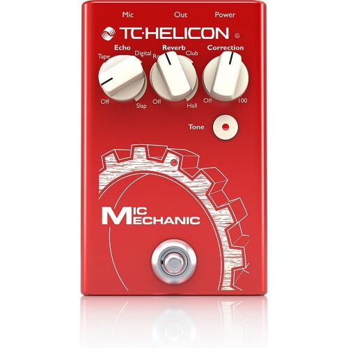  TC Helicon Mic Mechanic 2 Vocal Effects Pedal Bundle with Blucoil Slim 9V 670ma Power Supply AC Adapter, and 20-FT Balanced XLR Cable