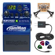 DigiTech JMSXT JamMan Solo XT Stereo Looping Pedal Bundle with JamManager XT Librarian Software, Blucoil Power Supply Slim AC/DC Adapter for 9V DC 670mA, 2 Pedal Patch Cables and 4