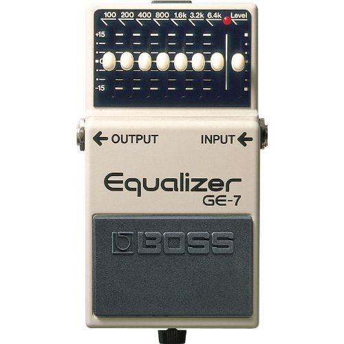  BOSS GE-7 Equalizer Pedal with 7 Band EQ Bundle with Blucoil 9V DC Power Supply with Short Circuit Protection, 2-Pack of Pedal Patch Cables and 4-Pack of Celluloid Guitar Picks