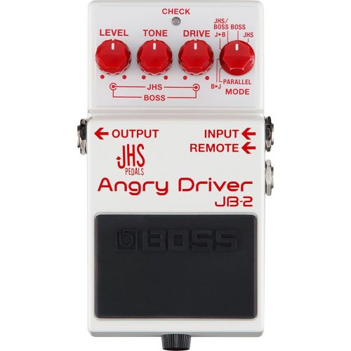  BOSS JB-2 Angry Driver Overdrive Pedal Bundle with Blucoil Slim 9V Power Supply AC Adapter, 4-Pack of Celluloid Guitar Picks, and 2-Pack of Pedal Patch Cables