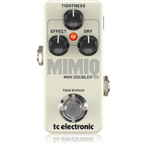  TC Electronic Mimiq Mini Doubler Pedal with True Bypass Bundle with Blucoil Slim 9V 670ma Power Supply AC Adapter, 2-Pack of Pedal Patch Cables, and 4-Pack of Celluloid Guitar Pick