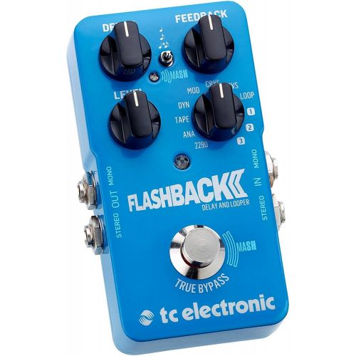  TC Electronic Flashback 2 Delay Pedal with TonePrint Bundle with Blucoil Power Supply Slim AC/DC Adapter for 9 Volt DC 670mA, 2-Pack of Pedal Patch Cables and 4-Pack of Celluloid G