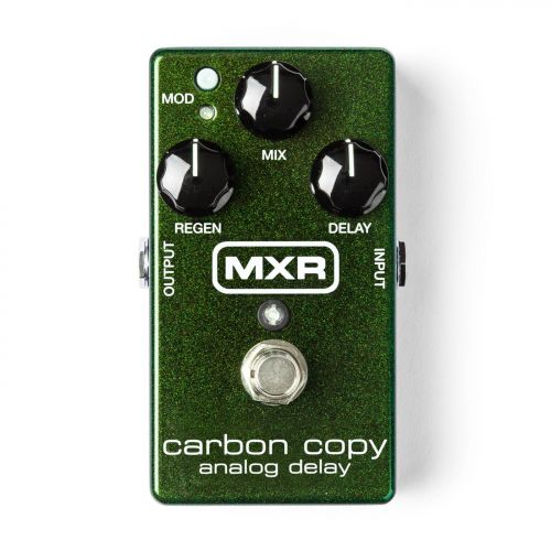  MXR M169 Carbon Copy Analog Delay Pedal Bundle with Blucoil Slim 9V 670ma Power Supply AC Adapter, 2-Pack of Pedal Patch Cables and 4-Pack of Celluloid Guitar Picks