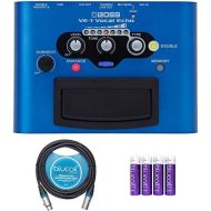 BOSS VE-1 Vocal Echo Portable Effects Processor Bundle with Blucoil 10-Ft Balanced XLR Cable, and 4 AA Batteries