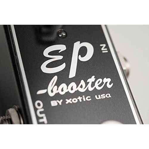  Xotic EP Booster Mini EQ Effects Pedal Bundle with Blucoil Slim 9V 670ma Power Supply AC Adapter, 2-Pack of Pedal Patch Cables, and 4-Pack of Celluloid Guitar Picks