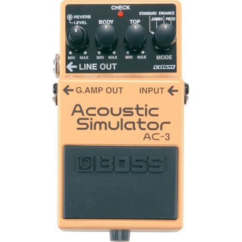  BOSS AC-3 Acoustic Simulator Pedal for Electric Guitars Bundle with Blucoil 9V DC Power Supply with Short Circuit Protection, 2-Pack of Pedal Patch Cables and 4-Pack of Celluloid G