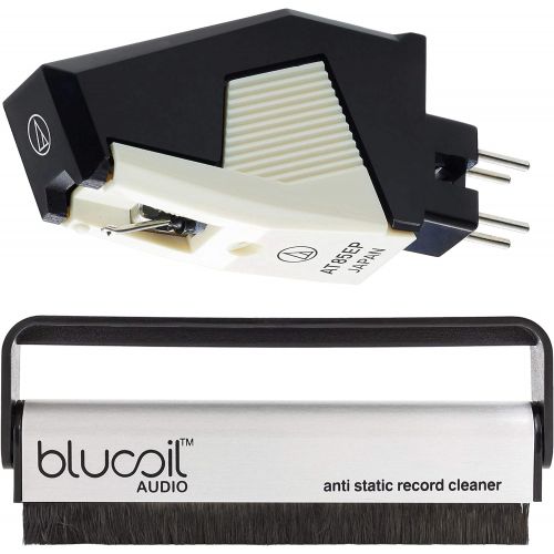  Audio-Technica AT85EP Dual Moving Magnet Cartridge for P-Mount Turntables Bundle with Blucoil Carbon Anti-Static Vinyl Cleaning Brush