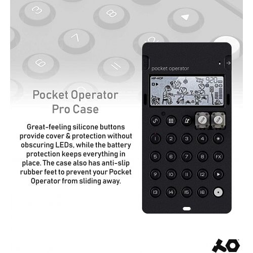  Teenage Engineering Pocket Operator PO-24 Office Operator Office Noise Sequencer Bundle with CA-X Silicone Case, Blucoil 3-Pack of 7 Audio Aux Cables, and 2 AAA Batteries