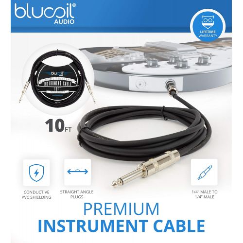  LR Baggs Venue DI Acoustic Guitar Preamp Bundle with Blucoil Slim 9V Power Supply AC Adapter, 10 Straight Instrument Cable (1/4), 10-FT Balanced XLR Cable, 2x Patch Cables, and 5x