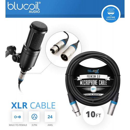  LR Baggs Venue DI Acoustic Guitar Preamp Bundle with Blucoil Slim 9V Power Supply AC Adapter, 10 Straight Instrument Cable (1/4), 10-FT Balanced XLR Cable, 2x Patch Cables, and 5x