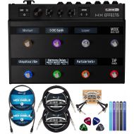 Line 6 HX Effects Processor Bundle with Blucoil 2-Pack of 10-FT Straight Instrument Cables (1/4in), 2-Pack of 5-FT MIDI Cables, 2-Pack of Pedal Patch Cables, 4x Guitar Picks, and 5