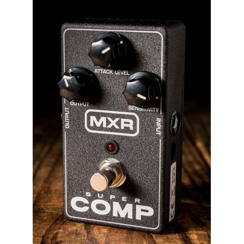  MXR M132 Super Comp Pedal with True Bypass Bundle with Blucoil Slim 9V Power Supply AC Adapter, and 4-Pack of Celluloid Guitar Picks