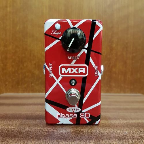  MXR EVH90 Phase 90 Pedal with True Bypass Bundle with Blucoil Slim 9V 670ma Power Supply AC Adapter, 2-Pack of Pedal Patch Cables, and 4-Pack of Celluloid Guitar Picks