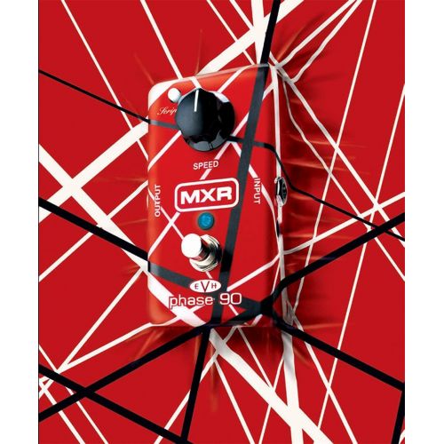  MXR EVH90 Phase 90 Pedal with True Bypass Bundle with Blucoil Slim 9V 670ma Power Supply AC Adapter, 2-Pack of Pedal Patch Cables, and 4-Pack of Celluloid Guitar Picks