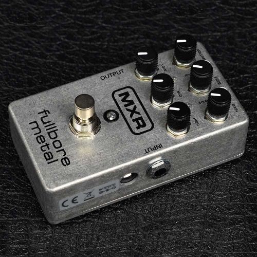  MXR M116 Fullbore Metal Distortion Pedal Bundle with Blucoil Power Supply Slim AC/DC Adapter for 9 Volt DC 670mA, 2-Pack of Pedal Patch Cables, and 4-Pack of Celluloid Guitar Picks