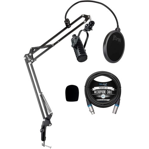 [아마존베스트]MXL BCD-1 Dynamic Mic for Live Broadcasts, Podcasting, Vocal Recording Bundle with Microphone Windscreen, Blucoil Boom Arm Plus Pop Filter, and 10-FT Balanced XLR Cable