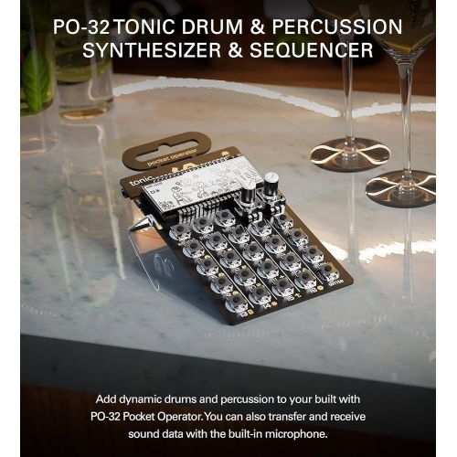  [아마존베스트]Teenage Engineering PO-32 Pocket Operator Tonic Drum Synth Bundle with CA-X Silicone Case, Blucoil 3-Pack of 7 Audio Aux Cables, and 2 AAA Batteries