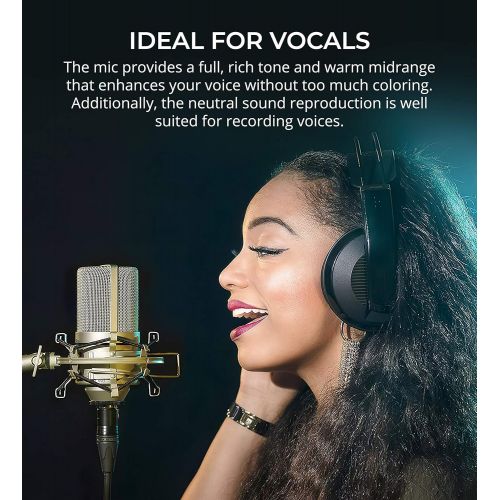  [아마존베스트]MXL 990 Cardioid Condenser Microphone for Podcasts, Voiceovers, Vocal and Acoustic Instrument Recording Bundle with Blucoil 10-FT Balanced XLR Cable, and Pop Filter Windscreen