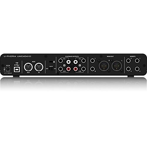  Behringer U-PHORIA UMC404HD USB 2.0 AudioMIDI Interface -INCLUDES- Blucoil Audio 10’ Balanced XLR Cable AND 5 Pack of Cable Ties