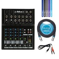 Mackie Mix8 8-Channel Portable Mixer with 2 Low Noise Mic Preamps -INCLUDES- Hosa CMP-159 10 Stereo Breakout Cable, Blucoil 10-Ft XLR Cable (Male-to-Female) AND 5-Pack of Cable Tie