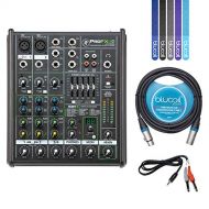 Mackie PROFX4v2 4-Channel Analog Mixer with Built-In Effects -INCLUDES- Hosa CMP-159 10 Stereo Breakout Cable, Blucoil10-Ft XLR Cable (Male-to-Female) AND 5-Pack of Cable Ties