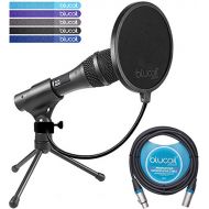 Audio Technica AT2005USB Dynamic Cardioid Microphone with USBXLR Outputs Bundle with Blucoil Pop Filter and 10-Ft XLR Cable