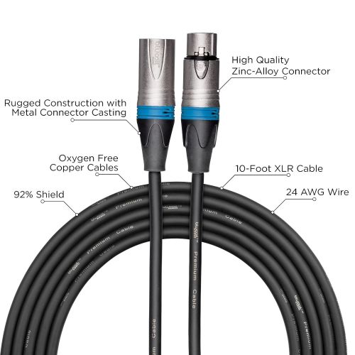  Audio Technica AT2005USB Dynamic Cardioid Microphone with USBXLR Outputs Bundle with Blucoil Pop Filter and 10-Ft XLR Cable