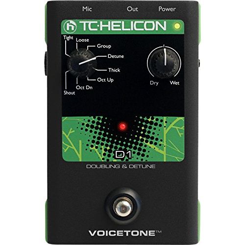  TC Helicon VoiceTone D1 Vocal Doubling and Detune Pedal BUNDLED WITH Blucoil Power Supply Slim ACDC Adapter 12V DC 1000mA AND 10-Ft Balanced XLR Cable