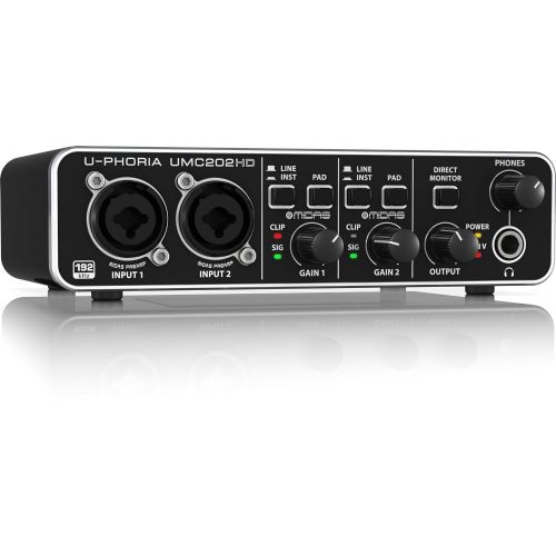  Behringer U-PHORIA UMC202HD 2x2 USB 2.0 Audio Interface -INCLUDES- Blucoil Audio 10 Balanced XLR Cable AND 5 Pack of Cable Ties
