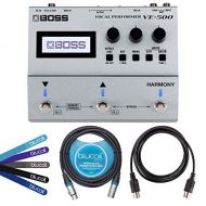 BOSS VE-500 Vocal Performer Multi-Effects Pedal BUNDLED WITH Blucoil 5-Ft MIDI Cable, 10-Ft Balanced XLR Cable for Microphone, Speakers, Pro Devices AND 5-Pack of Cable Ties