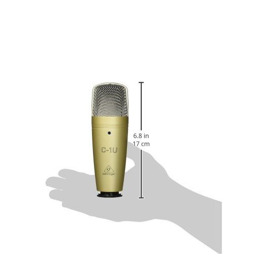  Behringer C-1U USB Condenser Microphone with Cardioid Polar Pattern Bundle with Blucoil Pop Filter Windscreen