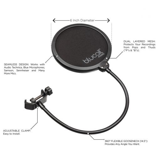  Behringer C-1U USB Condenser Microphone with Cardioid Polar Pattern Bundle with Blucoil Pop Filter Windscreen