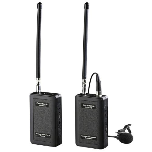  Saramonic SR-WM4C Wireless Microphone System, 4-Channel Omni Lavalier Mic (2-Pack) -Includes- SR-AX100 Universal Audio Adapter Passive 2-Channel DSLR Cameras (Single) 8 Blucoil AA