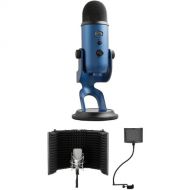 Blue Yeti USB Mic Kit with Windscreen and Reflection Filter (Midnight Blue)