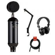 Blue Blackout Spark SL XLR Condenser Microphone with Blue Compass Tube-Style Broadcast Boom Arm, HPC-A30 Studio Monitor Headphone and XLR Cable