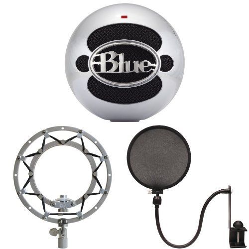  Blue Microphones Snowball (Brushed Aluminum) - Shockmount and Pop Filter Bundle