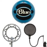 Blue Microphones Snowball (Electric Blue) - Shockmount and Pop Filter Bundle