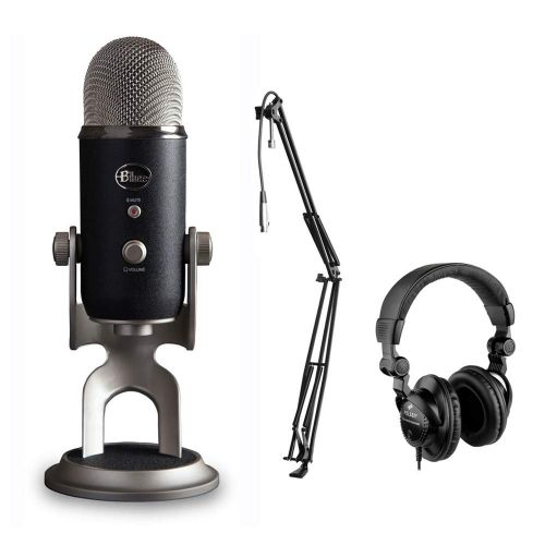  Blue Yeti Pro Studio All-In-One Pro Studio Vocal System with HPC-A30 Studio Monitor Headphones & MBS5000 Boom Arm with XLR Cable Kit