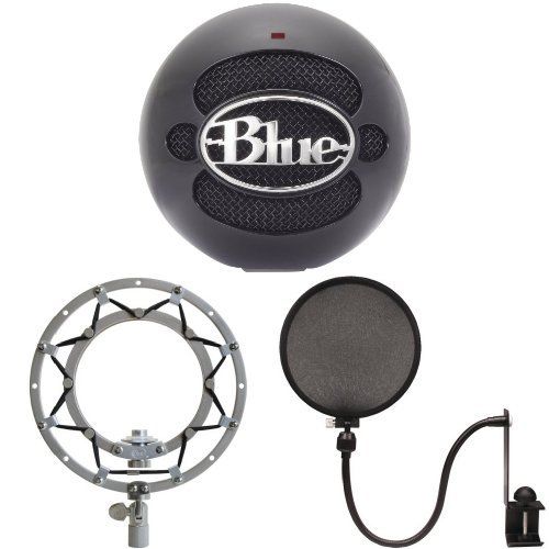  Blue Microphones Snowball (Gloss Black) - Shockmount and Pop Filter Bundle