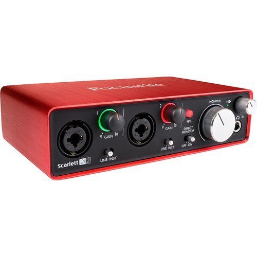  Blue Spark SL Large-Diaphragm Studio Condenser Microphone with Focusrite Scarlett 2i2 USB Audio Interface, Desktop Microphone Stand, Studio Headphones and XLR-XLR Cable