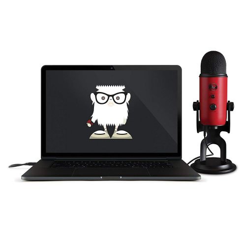  Blue Microphone Yeti USB Microphone (Satin Red) with Knox Shock Mount, Studio Stand and Pop Filter